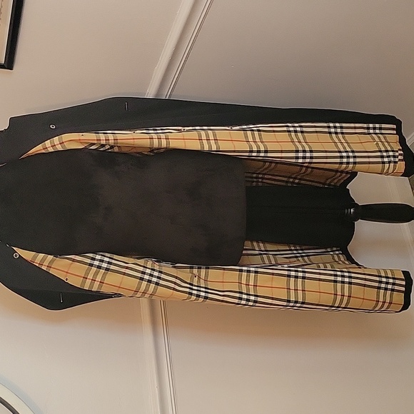 BURBERRYS VINTAGE  Black Trench Coat Womens - Picture 10 of 12